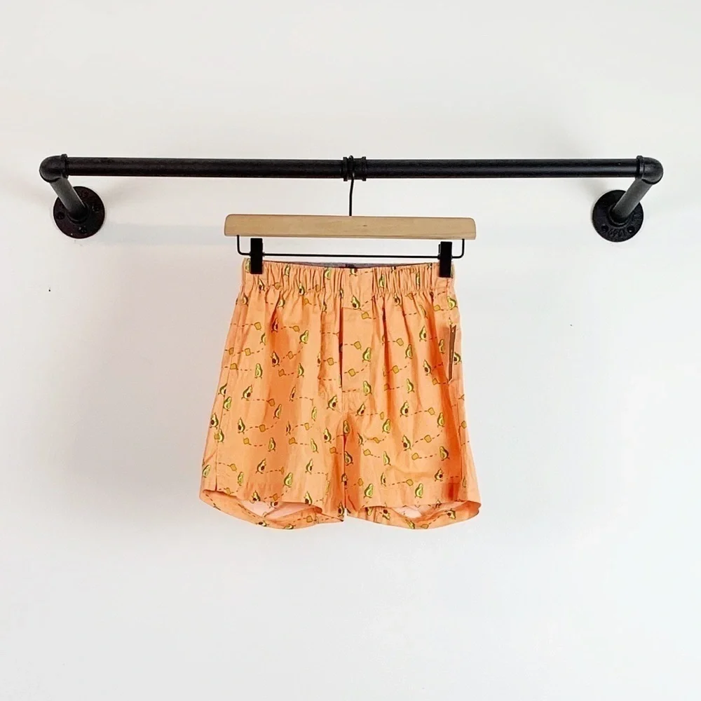 NWT J. Crew Men’s Avocado Print Cotton Boxers Underwear Orange